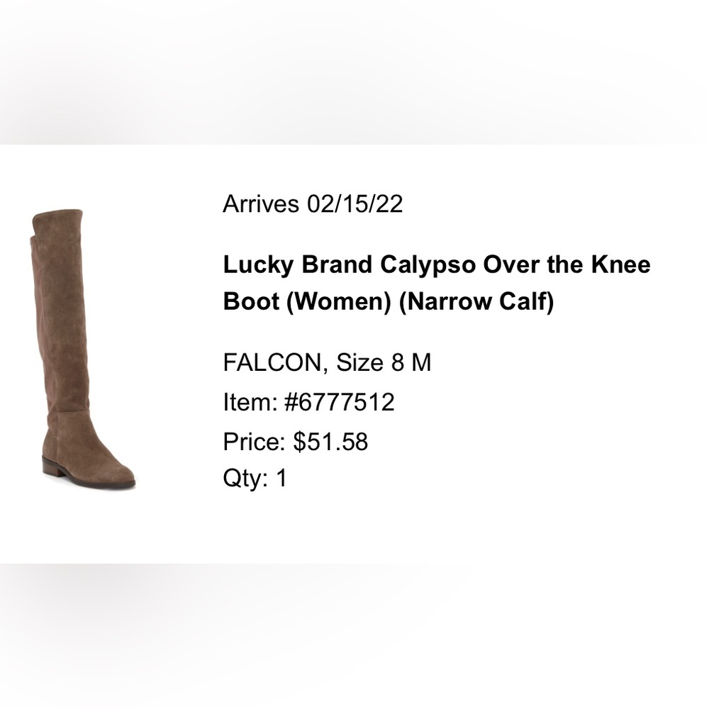 Lucky Brand Calypso Over the Knee Boot - Tan/Light Brown
